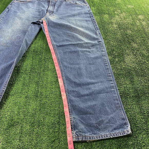 Carhartt FR Flame Retardant Size 42X32 Denim Blue Jeans Made In USA FRB100 - Picture 7 of 11